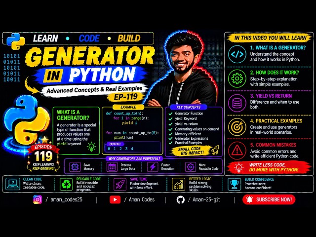 Generator in Python - 2 | EP-119