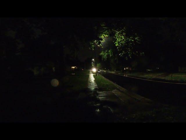 night neighborhood walk in a thunder storm 360 48fps