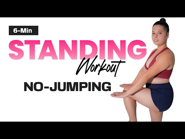 6 Min Standing Workout | No Jumping, Fat Burning, No Equipment