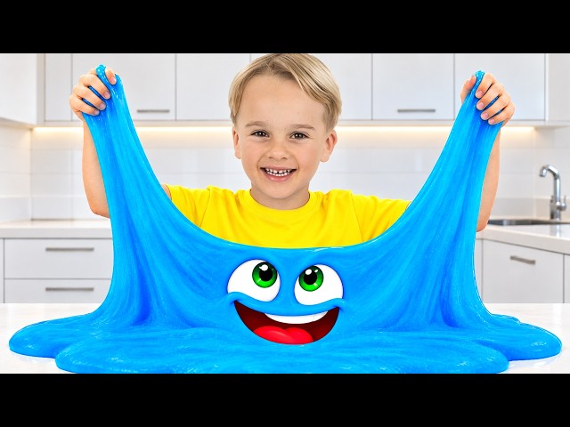 Kids learn to share toys - Funny stories about slime