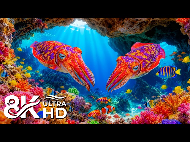 🌊 Magical Ocean Creatures World 8K Ultra HD | Cuttle Fish & Marine Life Adventure