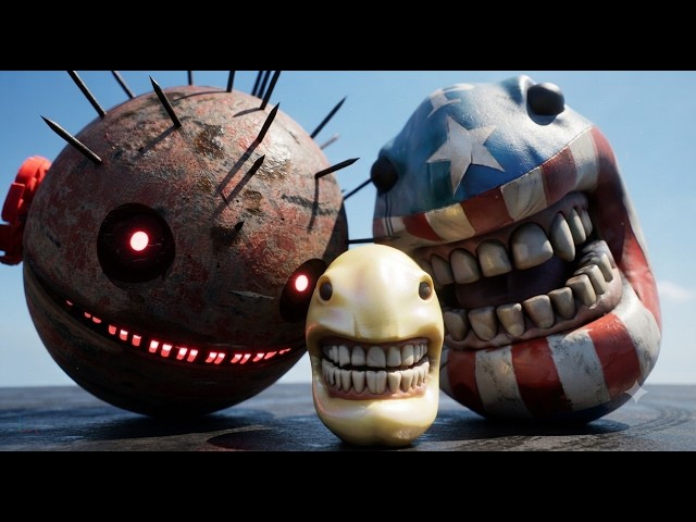 The Most Insane Crossover:Pac-Man & Robot Pacman vs Captain America Pacman