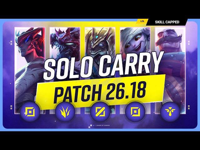 The NEW BEST SOLO CARRY CHAMPIONS on PATCH 26.18 - League of Legends