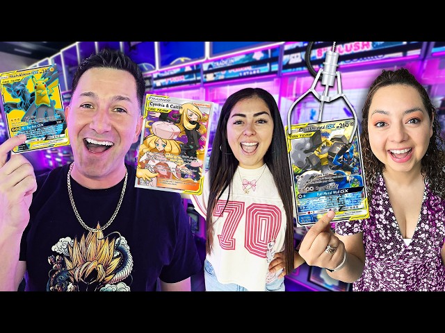 We WON RARE Pokemon Cards From A Claw Machine!  (TAG TEAM)