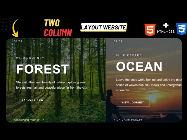 How to Make a Two Column Layout Website Using HTML & CSS | Beginner Tutorial