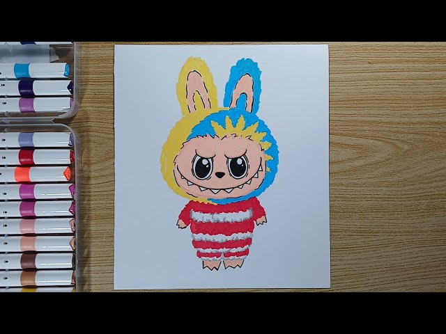 How to draw Labubu + Malaysia theme🇲🇾 | acrylic painting !
