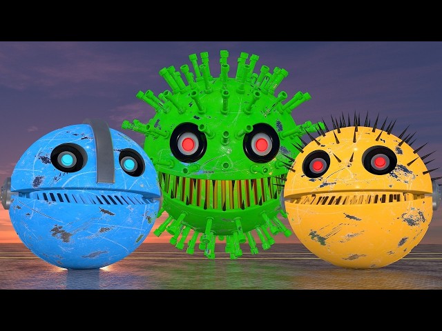 PACMAN 3D: Stylized Character Physics / Robotic Dynamics Simulation in Cinema 4D | Abstract Live