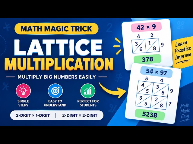 Lattice Multiplication Made Easy | Easy Math Trick for Multiplication  #maths