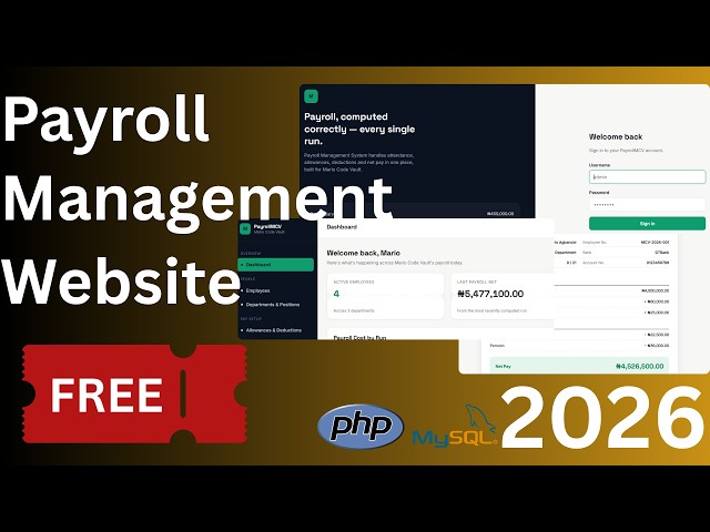 Payroll Management System using PHP & MySQL | MVC Architecture  Free Source Code (2026)