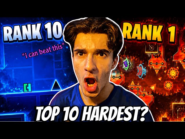 New Player REACTS TO TOP 10 DEMONS in GEOMETRY DASH LEVELS...😬 (insane?)