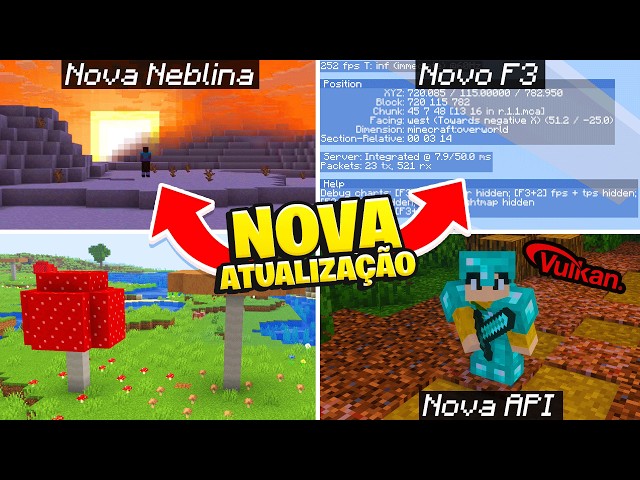 A Mojang deixou o Minecraft MAIS LEVE e BONITO? (Nova Atualização)