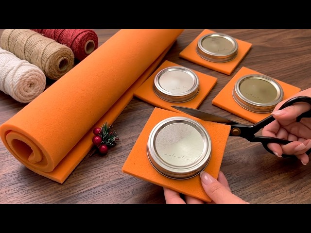 Better than Store-Bought!😍 Incredible DIY Decor Made from Foam and Glass Jar Lids! So Beautiful!