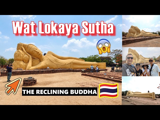 Exploring The Massive Reclining Buddha At Wat Lokaya Sutha Ayutthaya Walking Tour 🇹🇭