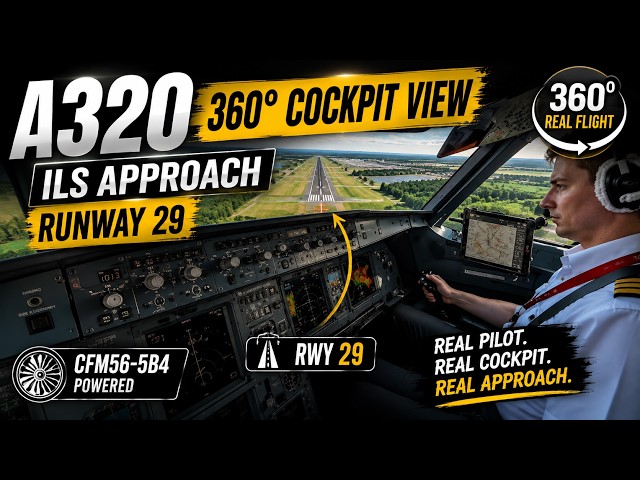 Airbus A320 ILS Approach to Chita | Real 360° Cockpit