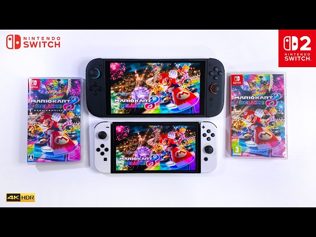 Mario Kart 8 Deluxe Comparison & Startup Speed Test (Nintendo Switch OLED Vs. Nintendo Switch 2)