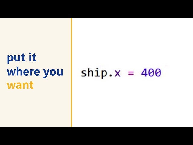 Positioning a sprite with .x and .y in pygame zero