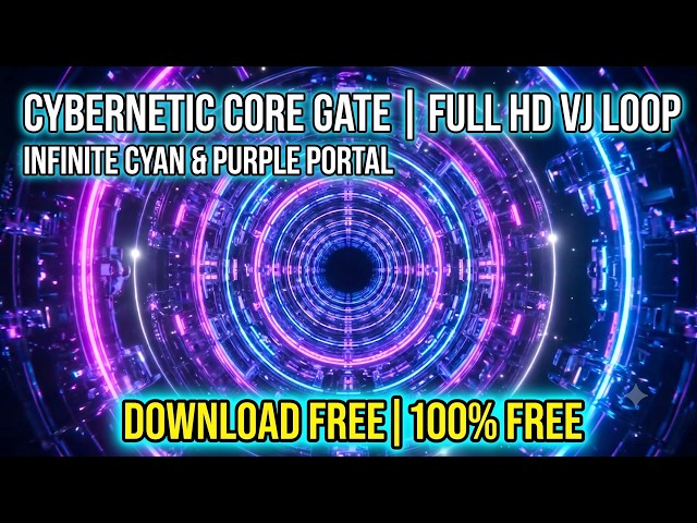Cyan & Purple Futuristic Tunnel VJ Loop Full HD