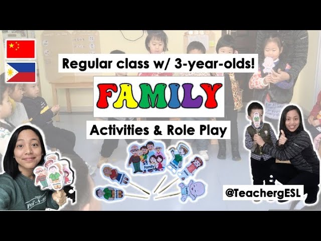 ESL Teaching Tips | Kindergarten Live Class (3-4 years old): Family Lesson | Activities & Role-Play