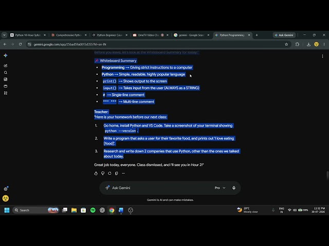 Python Full Course One Shot | Complete Python Programming in One Video | Beginners