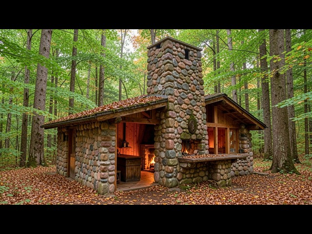 How This Man Built a Stone House in the Forest with Primitive Engineering