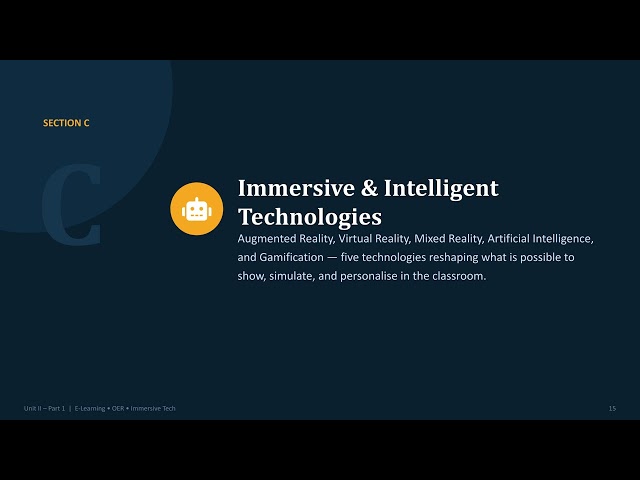 E-Learning, Open Educational Resources & Immersive Technologies (Part 1)