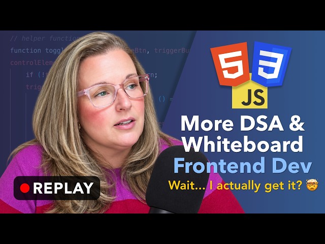 LIVE | DSA Practice + Responsive Navigation with CSS and JS | Project Part 8