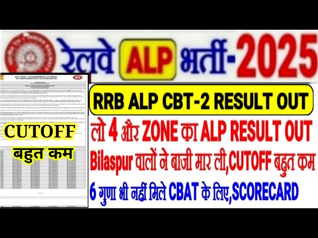 RRB ALP CBT-2 RESULT लो 4 और NEW ZONE का RESULT OUT सिर्फ 5 गुणा RESULT,CUTOFF सबसे कम😱 सबका हो गया