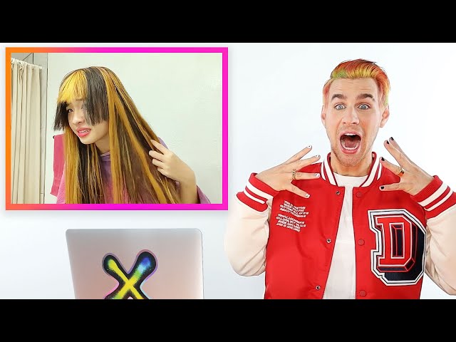 Hairdresser Reacts To DIY Y2k Stripe Highlights