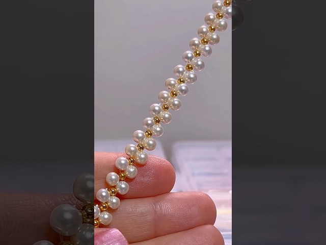 How to Make a Beaded PEARL Bracelet  #beads #diy #tutoría #jewelrymaking #handmadejewelry