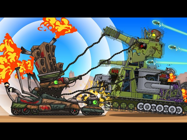 Cruel battle: KV-44 vs the Fire Screecher. Cartoons about tanks