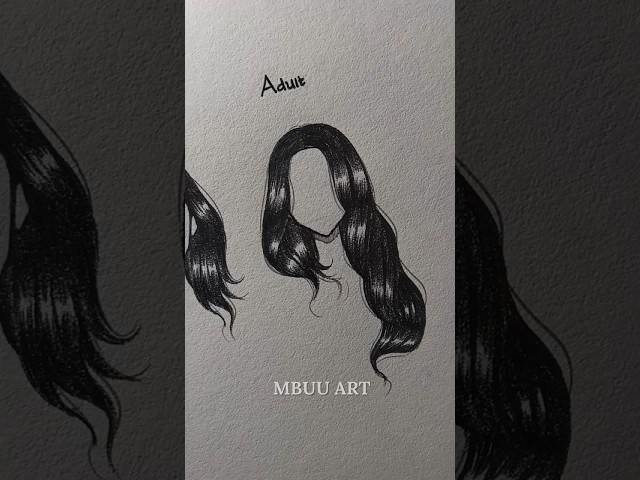 How to draw hair Child, Young, and Adult✏️ #drawing #tutorial #howtodraw #sketch #art #shorts