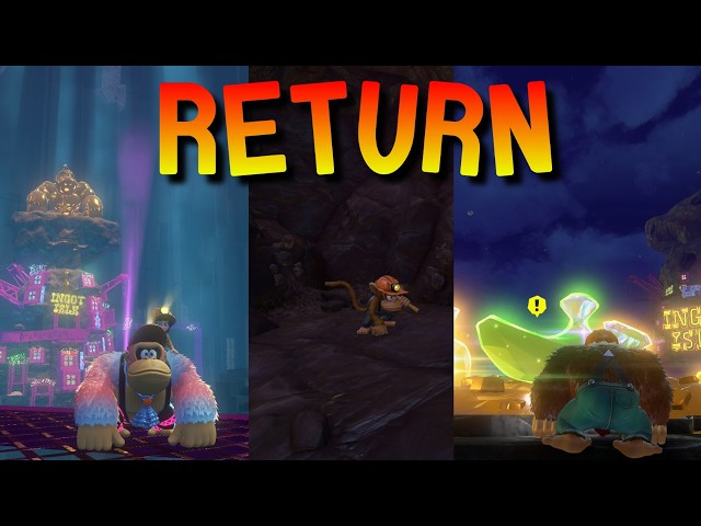 How to return to the intro area after the post-game in Donkey Kong Bananza.