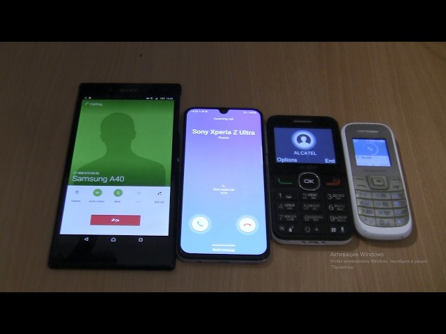 Incoming call&Outgoing call at the Same Time Samsung A40+1200M+Alcatel 2008G+Sony Xperia Z Ultra