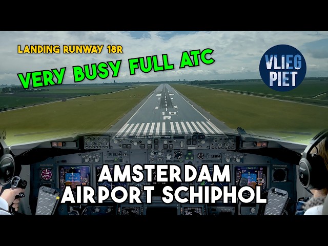 Boeing 737 Landing at Amsterdam Schiphol — It's BUSY up Here! | ATC Cockpit View