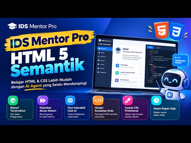 Belajar HTML5 Semantik Interaktif Pakai AI Agent Gemini