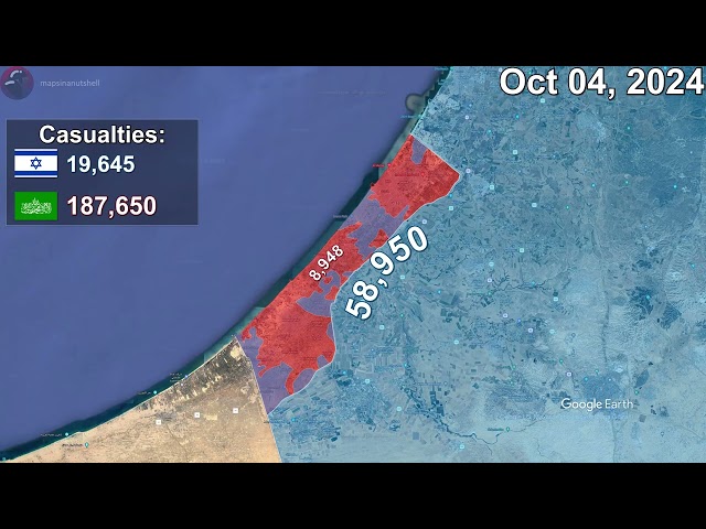 Israel-Hamas War: Every Day to October 2026 Mapped using Google Earth