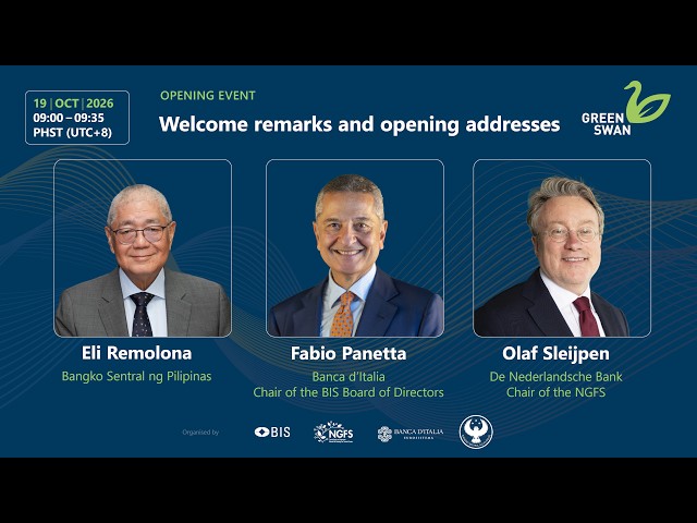 Green Swan 2026 - Welcome and opening addresses