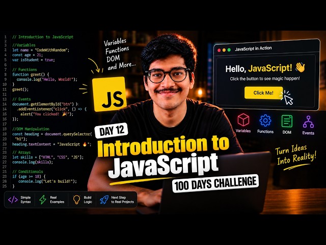 🔴 LIVE | Day 12: JavaScript for Beginners 🚀 | Introduction to JavaScript | Full Stack Web Dev