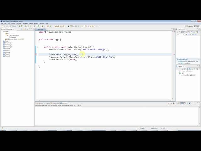 Advanced Java: Swing (GUI) Programming Part 1 -- A Basic Swing Application