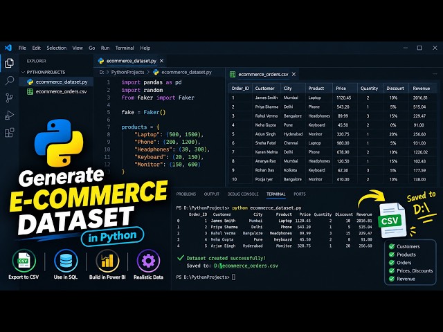 Generate a Realistic E-Commerce Dataset Using Python