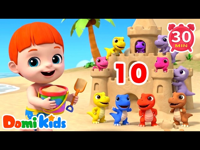 Count Ten Little Dinosaurs 🦖 | Counting Songs | Nursery Rhymes & Kids Songs | Domi Kids