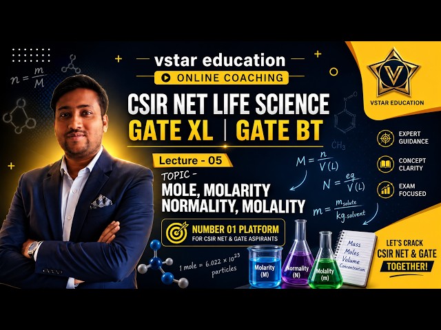 MOLE, MOLARITY, NORMALITY & MOLALITY 🔥 | CSIR NET Life Science | GATE XL | GATE BT | VIKRANT SIR