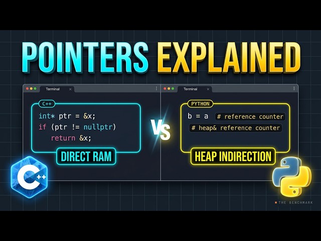 Pointers & References Explained! C++ vs Python ⚡ Memory & Performance