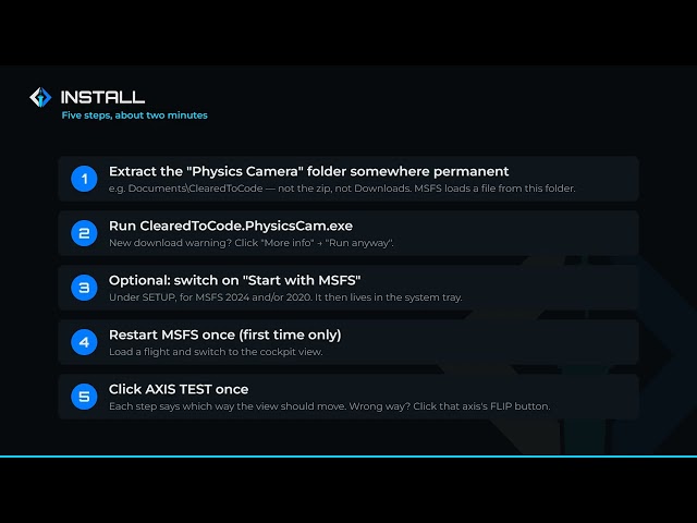Physics Camera for MSFS 2020 & 2024 - Quick Start Guide (Install, Settings, Head Tracking)