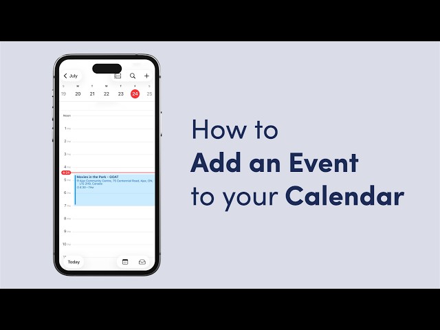 How to Add an Event to your Calendar