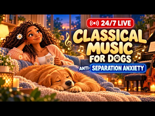 24/7 LIVE Classical Music for Dogs | Anti Separation Anxiety Music For Dogs
