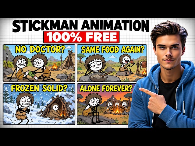 How to Make Stickman Animation with AI 100% FREE (Full Course)