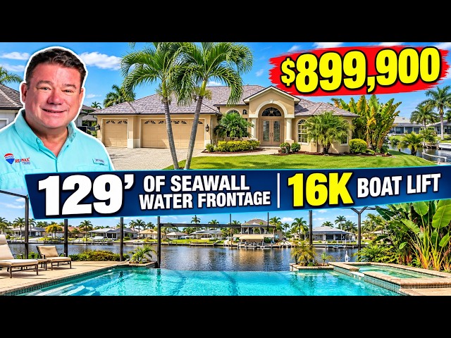 WOW! 129 FT of Gulf Access Waterfront! 🏝️ Infinity Pool & Boat Lift | Cape Coral $899,900