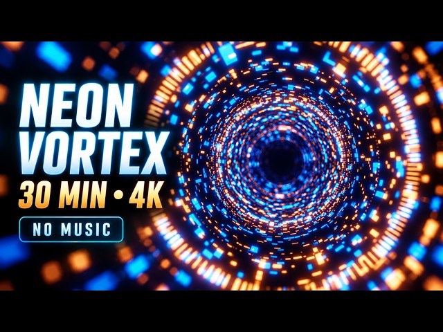 30 Min Futuristic Digital Tunnel | Blue & Orange 4K Visuals