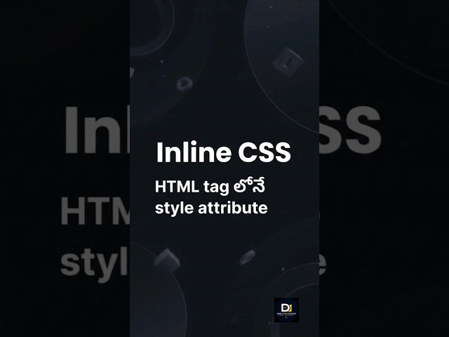 Inline CSS in HTML Explained in Telugu |CSS Tutorial for Beginners #shorts #fyp #telugu #css #coding